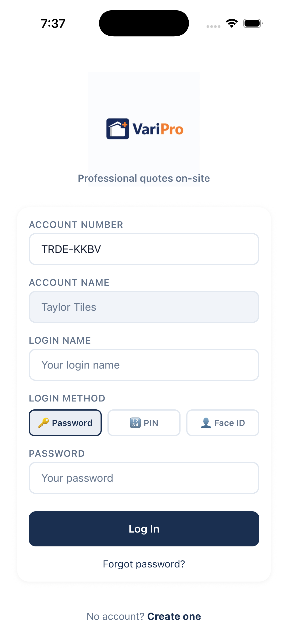 Team Settings Screen